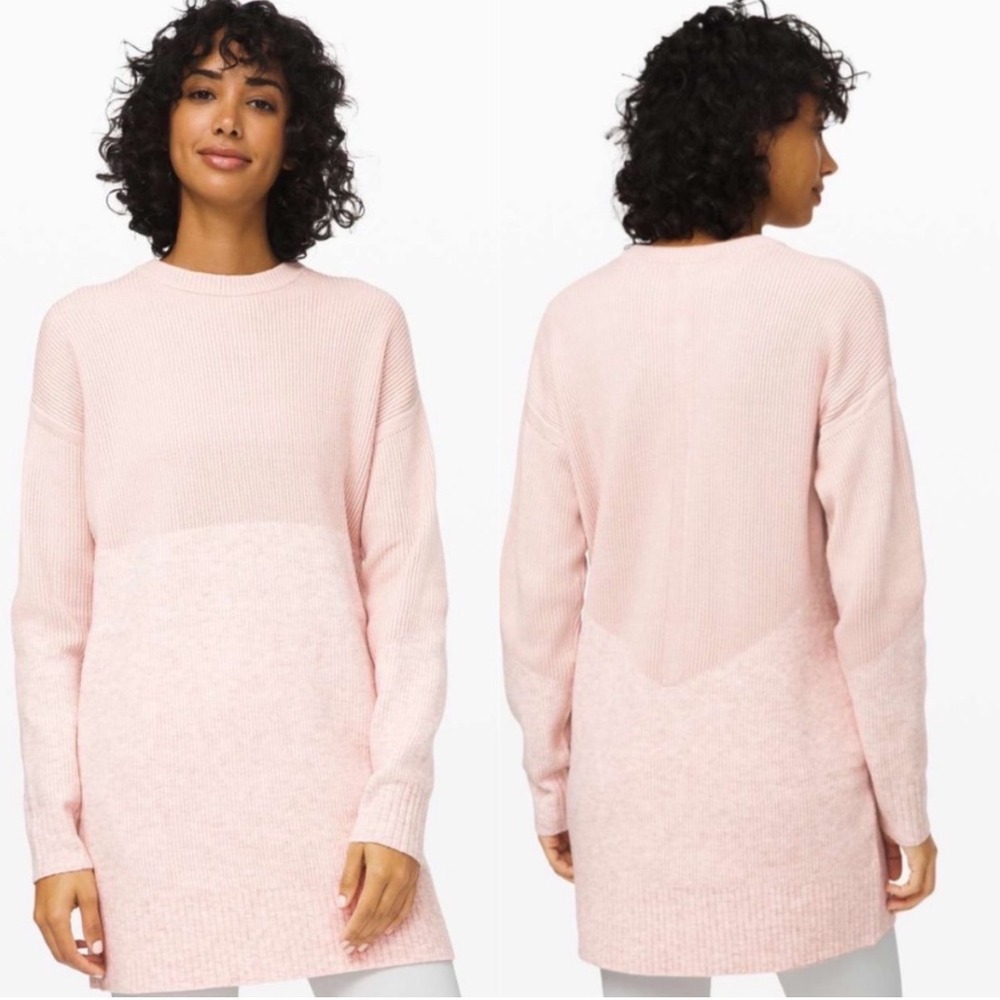 Lululemon Restful Intention Sweater Heathered Pink Bliss Womens Size Large Knit